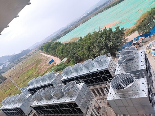 簡析圓形逆流式玻璃鋼冷卻塔的布局特征,圓形逆流式冷卻塔